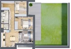 3 pokoje, mieszkanie 69,74 m², parter, oferta nr 4.00.E02, Ogrody Andersa III, Gliwice, Wojska Polskiego, ul. Generała Władysława Andersa