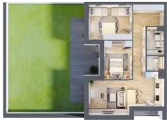 3 pokoje, mieszkanie 70,03 m², parter, oferta nr 4.00.A02, Ogrody Andersa III, Gliwice, Wojska Polskiego, ul. Generała Władysława Andersa