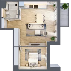 2 pokoje, mieszkanie 52,94 m², piętro 1, oferta nr 4.01.A10, Ogrody Andersa III, Gliwice, Wojska Polskiego, ul. Generała Władysława Andersa