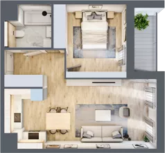 2 pokoje, mieszkanie 47,29 m², piętro 2, oferta nr 4.02.D13, Ogrody Andersa III, Gliwice, Wojska Polskiego, ul. Generała Władysława Andersa