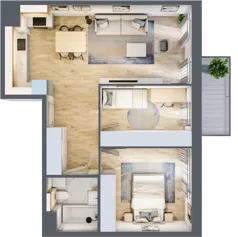 3 pokoje, mieszkanie 57,67 m², piętro 2, oferta nr 4.02.A15, Ogrody Andersa III, Gliwice, Wojska Polskiego, ul. Generała Władysława Andersa