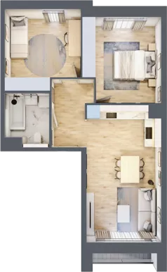 3 pokoje, mieszkanie 58,41 m², piętro 2, oferta nr 4.02.B10, Ogrody Andersa III, Gliwice, Wojska Polskiego, ul. Generała Władysława Andersa