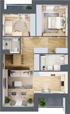 3 pokoje, mieszkanie 69,52 m², piętro 2, oferta nr 4.02.C07, Ogrody Andersa III, Gliwice, Wojska Polskiego, ul. Generała Władysława Andersa