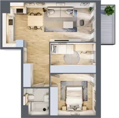 3 pokoje, mieszkanie 57,67 m², piętro 3, oferta nr 4.03.A20, Ogrody Andersa III, Gliwice, Wojska Polskiego, ul. Generała Władysława Andersa