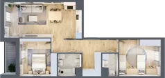 3 pokoje, mieszkanie 74,13 m², piętro 3, oferta nr 4.03.B11, Ogrody Andersa III, Gliwice, Wojska Polskiego, ul. Generała Władysława Andersa
