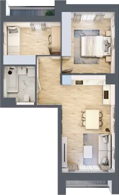 3 pokoje, mieszkanie 54,77 m², piętro 4, oferta nr 4.04.B16, Ogrody Andersa III, Gliwice, Wojska Polskiego, ul. Generała Władysława Andersa