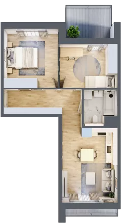 3 pokoje, mieszkanie 54,92 m², piętro 4, oferta nr 4.04.C11, Ogrody Andersa III, Gliwice, Wojska Polskiego, ul. Generała Władysława Andersa