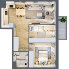 3 pokoje, mieszkanie 57,67 m², piętro 4, oferta nr 4.04.A24, Ogrody Andersa III, Gliwice, Wojska Polskiego, ul. Generała Władysława Andersa