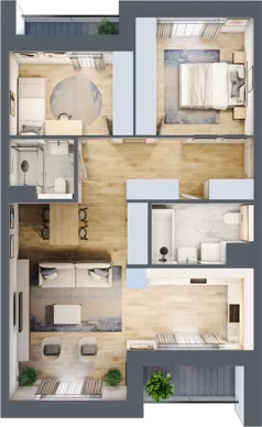3 pokoje, mieszkanie 69,52 m², piętro 4, oferta nr 4.04.C13, Ogrody Andersa III, Gliwice, Wojska Polskiego, ul. Generała Władysława Andersa