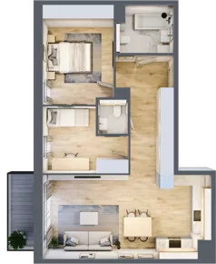 3 pokoje, mieszkanie 69,91 m², piętro 4, oferta nr 4.04.D24, Ogrody Andersa III, Gliwice, Wojska Polskiego, ul. Generała Władysława Andersa