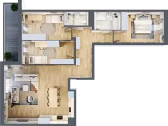 4 pokoje, mieszkanie 98,40 m², piętro 2, oferta nr C.2.1, ATAL Parkowa, Poznań, Nowe Miasto, Osiedle Warszawskie, ul. Mogileńska