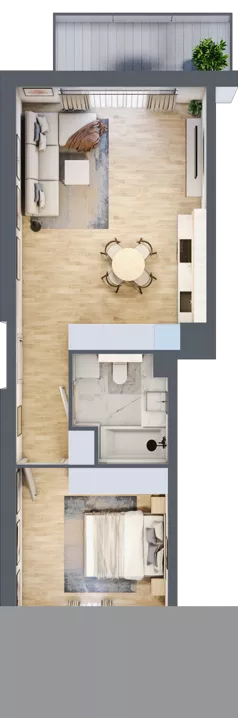 2 pokoje, mieszkanie 48,30 m², piętro 1, oferta nr B.1.1, ATAL Parkowa, Poznań, Nowe Miasto, Osiedle Warszawskie, ul. Mogileńska