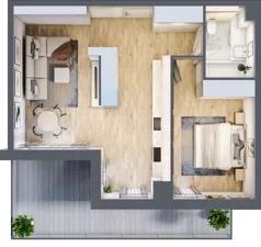 2 pokoje, mieszkanie 54,68 m², piętro 1, oferta nr C.1.5, ATAL Parkowa, Poznań, Nowe Miasto, Osiedle Warszawskie, ul. Mogileńska