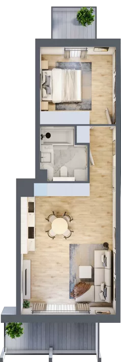 2 pokoje, mieszkanie 48,30 m², piętro 1, oferta nr C.1.6, ATAL Parkowa, Poznań, Nowe Miasto, Osiedle Warszawskie, ul. Mogileńska