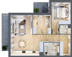 3 pokoje, mieszkanie 70,31 m², piętro 3, oferta nr A.3.3, ATAL Parkowa, Poznań, Nowe Miasto, Osiedle Warszawskie, ul. Mogileńska