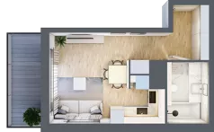 1 pokój, mieszkanie 28,45 m², piętro 1, oferta nr E.1.2, ATAL Parkowa, Poznań, Nowe Miasto, Osiedle Warszawskie, ul. Mogileńska