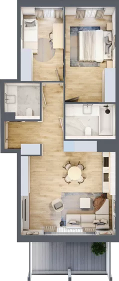 3 pokoje, mieszkanie 67,89 m², piętro 1, oferta nr H.1.1, ATAL Parkowa, Poznań, Nowe Miasto, Osiedle Warszawskie, ul. Mogileńska