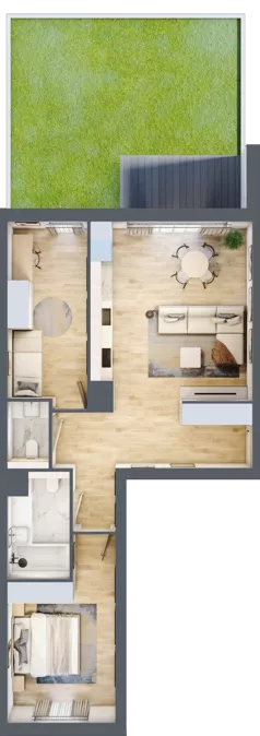 3 pokoje, mieszkanie 68,73 m², parter, oferta nr H.0.2, ATAL Parkowa, Poznań, Nowe Miasto, Osiedle Warszawskie, ul. Mogileńska