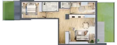 3 pokoje, mieszkanie 77,22 m², parter, oferta nr F.0.3, ATAL Parkowa, Poznań, Nowe Miasto, Osiedle Warszawskie, ul. Mogileńska