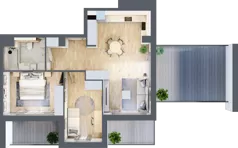 3 pokoje, mieszkanie 62,07 m², piętro 6, oferta nr H.6.1, ATAL Parkowa, Poznań, Nowe Miasto, Osiedle Warszawskie, ul. Mogileńska