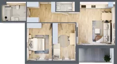 3 pokoje, mieszkanie 68,72 m², piętro 2, oferta nr G.2.2, ATAL Parkowa, Poznań, Nowe Miasto, Osiedle Warszawskie, ul. Mogileńska
