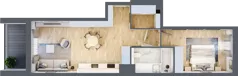 2 pokoje, mieszkanie 51,93 m², piętro 2, oferta nr F.2.1, ATAL Parkowa, Poznań, Nowe Miasto, Osiedle Warszawskie, ul. Mogileńska