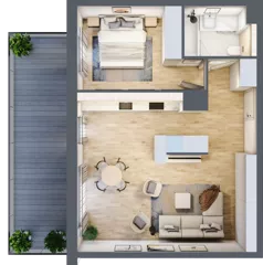 2 pokoje, mieszkanie 54,97 m², piętro 1, oferta nr G.1.4, ATAL Parkowa, Poznań, Nowe Miasto, Osiedle Warszawskie, ul. Mogileńska