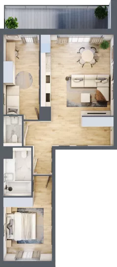 3 pokoje, mieszkanie 68,73 m², piętro 1, oferta nr H.1.3, ATAL Parkowa, Poznań, Nowe Miasto, Osiedle Warszawskie, ul. Mogileńska