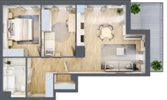 3 pokoje, mieszkanie 60,53 m², piętro 1, oferta nr I.1.1, ATAL Parkowa, Poznań, Nowe Miasto, Osiedle Warszawskie, ul. Mogileńska