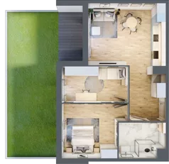 3 pokoje, mieszkanie 64,15 m², parter, oferta nr F.0.2, ATAL Parkowa, Poznań, Nowe Miasto, Osiedle Warszawskie, ul. Mogileńska