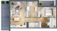 3 pokoje, mieszkanie 75,67 m², piętro 6, oferta nr G.6.4, ATAL Parkowa, Poznań, Nowe Miasto, Osiedle Warszawskie, ul. Mogileńska