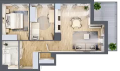 3 pokoje, mieszkanie 60,53 m², piętro 2, oferta nr I.2.1, ATAL Parkowa, Poznań, Nowe Miasto, Osiedle Warszawskie, ul. Mogileńska