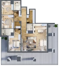 4 pokoje, mieszkanie 125,65 m², piętro 6, oferta nr E.6.1, ATAL Parkowa, Poznań, Nowe Miasto, Osiedle Warszawskie, ul. Mogileńska