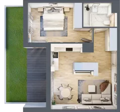 2 pokoje, mieszkanie 47,86 m², parter, oferta nr E.0.4, ATAL Parkowa, Poznań, Nowe Miasto, Osiedle Warszawskie, ul. Mogileńska