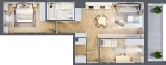 3 pokoje, mieszkanie 62,60 m², piętro 2, oferta nr E.2.5, ATAL Parkowa, Poznań, Nowe Miasto, Osiedle Warszawskie, ul. Mogileńska