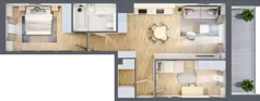 3 pokoje, mieszkanie 62,60 m², piętro 1, oferta nr E.1.5, ATAL Parkowa, Poznań, Nowe Miasto, Osiedle Warszawskie, ul. Mogileńska