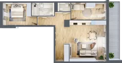 3 pokoje, mieszkanie 77,22 m², piętro 2, oferta nr F.2.3, ATAL Parkowa, Poznań, Nowe Miasto, Osiedle Warszawskie, ul. Mogileńska