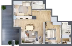 3 pokoje, mieszkanie 77,44 m², piętro 6, oferta nr G.6.3, ATAL Parkowa, Poznań, Nowe Miasto, Osiedle Warszawskie, ul. Mogileńska