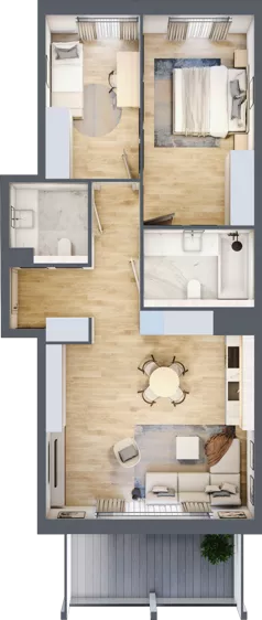 3 pokoje, mieszkanie 67,89 m², piętro 2, oferta nr H.2.1, ATAL Parkowa, Poznań, Nowe Miasto, Osiedle Warszawskie, ul. Mogileńska