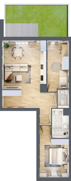 3 pokoje, mieszkanie 68,73 m², parter, oferta nr G.0.1, ATAL Parkowa, Poznań, Nowe Miasto, Osiedle Warszawskie, ul. Mogileńska
