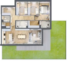 4 pokoje, mieszkanie 107,84 m², parter, oferta nr J.0.4, ATAL Parkowa, Poznań, Nowe Miasto, Osiedle Warszawskie, ul. Mogileńska