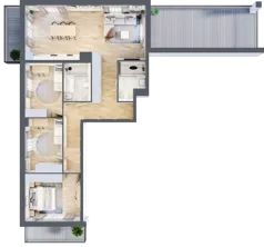 4 pokoje, mieszkanie 99,15 m², piętro 1, oferta nr J.1.1, ATAL Parkowa, Poznań, Nowe Miasto, Osiedle Warszawskie, ul. Mogileńska