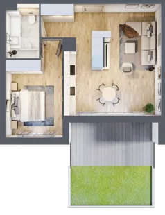 2 pokoje, mieszkanie 51,79 m², piętro 1, oferta nr J.1.4, ATAL Parkowa, Poznań, Nowe Miasto, Osiedle Warszawskie, ul. Mogileńska