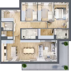 4 pokoje, mieszkanie 107,88 m², piętro 1, oferta nr J.1.5, ATAL Parkowa, Poznań, Nowe Miasto, Osiedle Warszawskie, ul. Mogileńska
