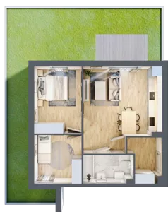 3 pokoje, mieszkanie 54,64 m², parter, oferta nr 2.2, ATAL Jasieny, Gdańsk, Jasień, ul. Stężycka