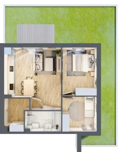 3 pokoje, mieszkanie 54,63 m², parter, oferta nr 5.2, ATAL Jasieny, Gdańsk, Jasień, ul. Stężycka