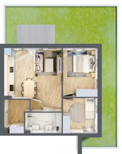 3 pokoje, mieszkanie 54,65 m², parter, oferta nr 3.2, ATAL Jasieny, Gdańsk, Jasień, ul. Stężycka