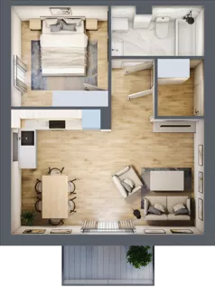 2 pokoje, mieszkanie 43,74 m², piętro 1, oferta nr 8.3, ATAL Jasieny, Gdańsk, Jasień, ul. Stężycka