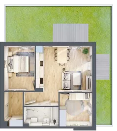 3 pokoje, mieszkanie 54,63 m², parter, oferta nr 1.2, ATAL Jasieny, Gdańsk, Jasień, ul. Stężycka