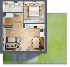 2 pokoje, mieszkanie 43,38 m², parter, oferta nr 3.1, ATAL Jasieny, Gdańsk, Jasień, ul. Stężycka